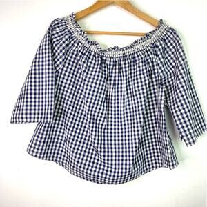 Madewell | Gingham Top Blue & White M